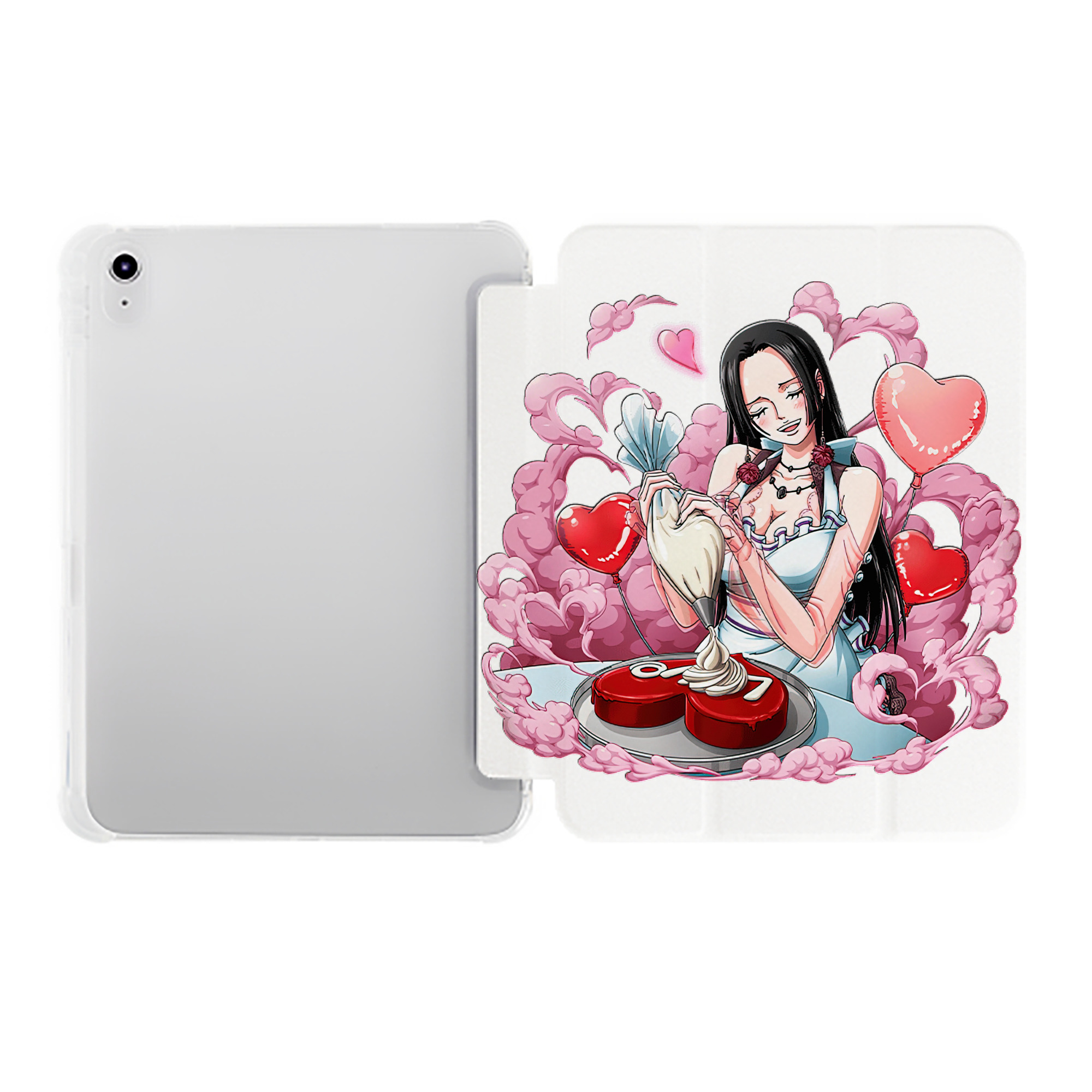 （画像用） ワンピース ボア・ハンコック ONE PIECE Boa·Hancock IPad ケース ペン収納付き 三つ折りスタンド PUレザー×シリコン 対応機種9.5/10.5/10.9インチ